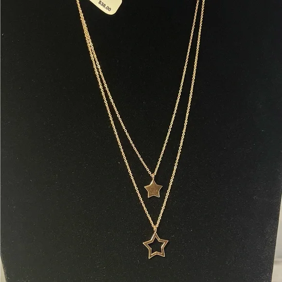 *Real Simple* 14K Rose Gold Plated Broadway Layered Necklace Multi Strand - Picture 4 of 13